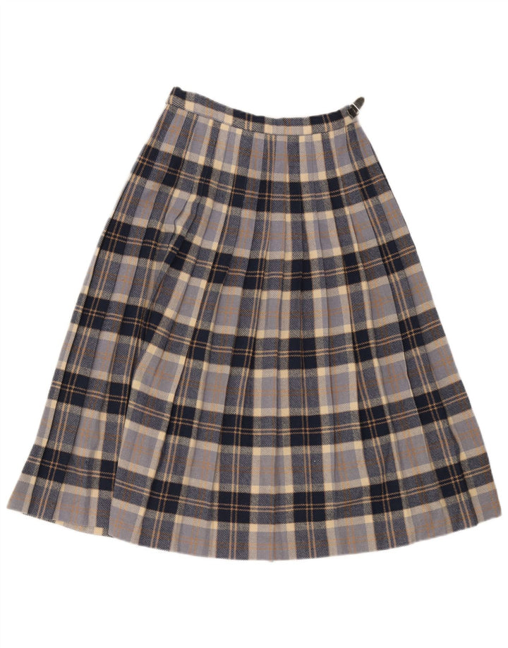 Highland Womens Wrap Nederdel EU 38 Medium W28 Marineblå Plaid Uld