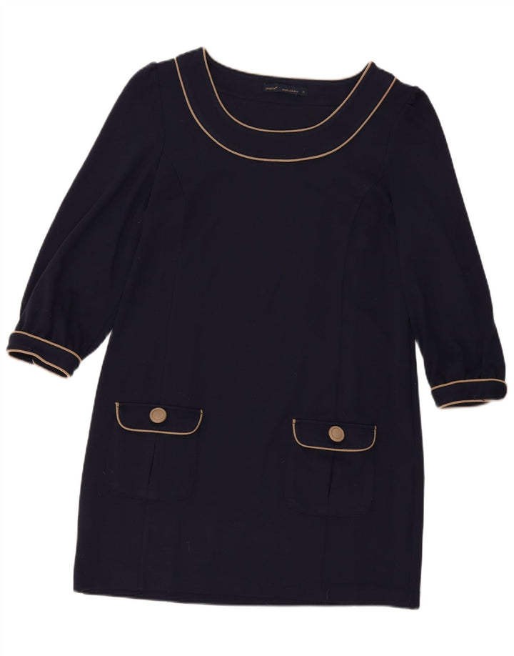 Næste Dame 3/4 ærmer Shift Dress UK 14 Large Navy Blue Polyester