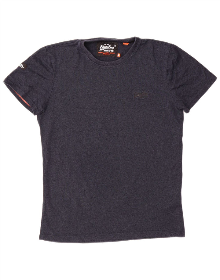 SUPERDRY Herre T-shirt Top Medium Navyblå Flecked Bomuld
