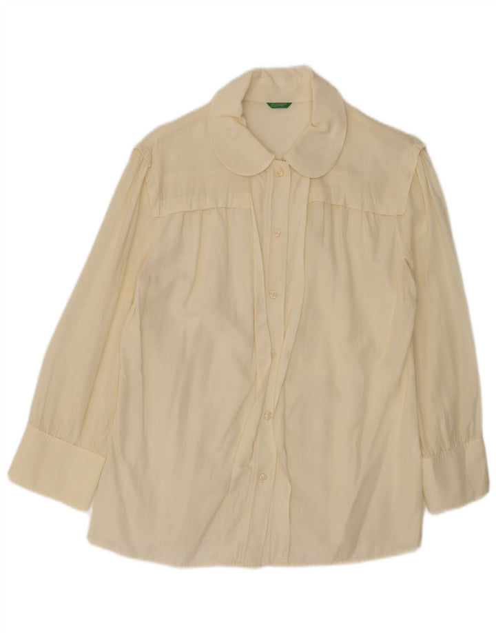 Benetton Dameskjortebluse UK 14 Large Off White