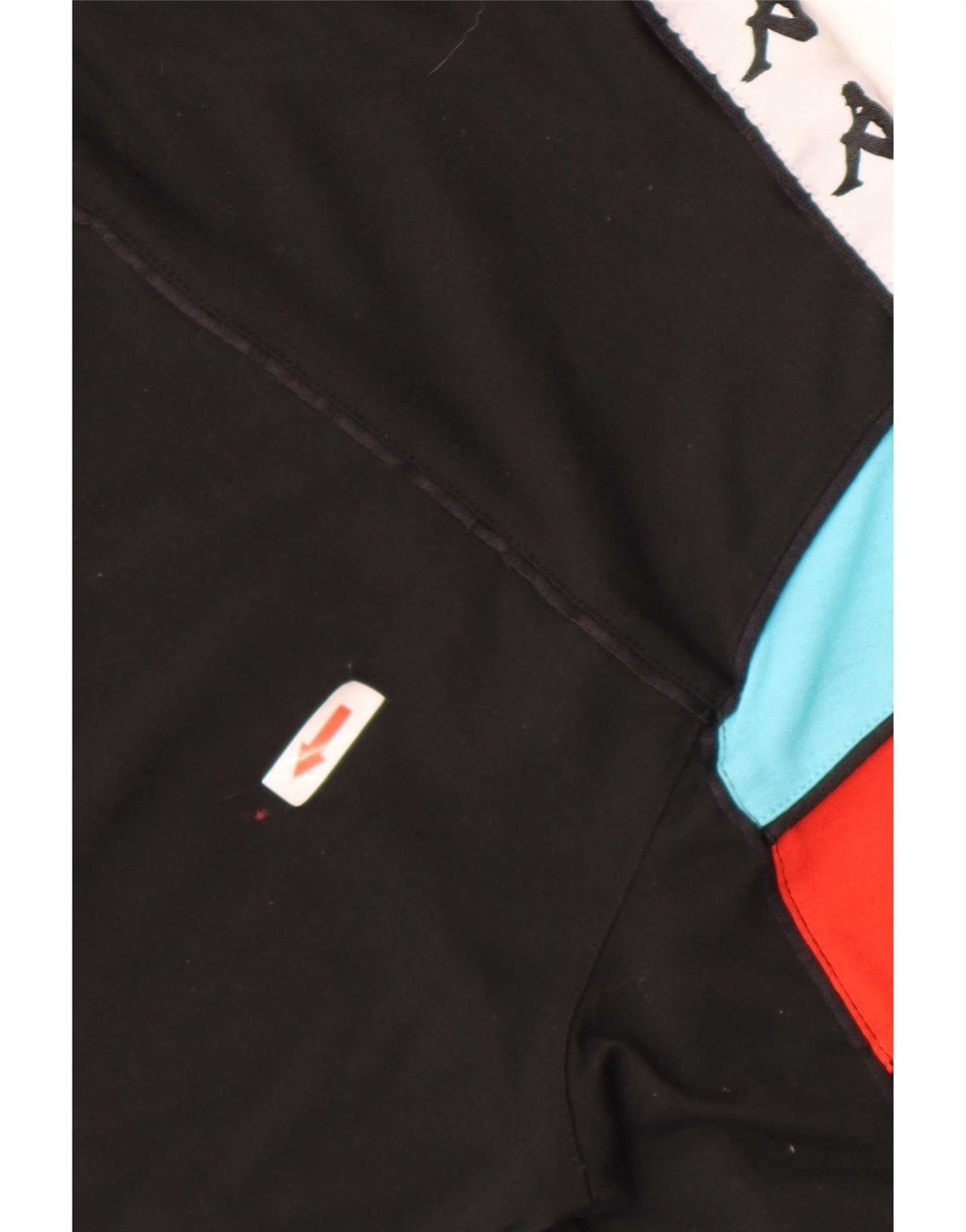 Kappa Herre grafisk T-shirt Top Medium Sort Colourblock Bomuld