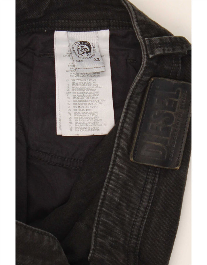 Diesel Dame Straight Jeans W32 L31 Sort Bomuld