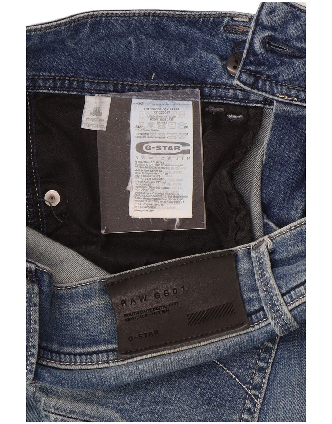 G-STAR Dame 3301 Slim Jeans W28 L32 Blå