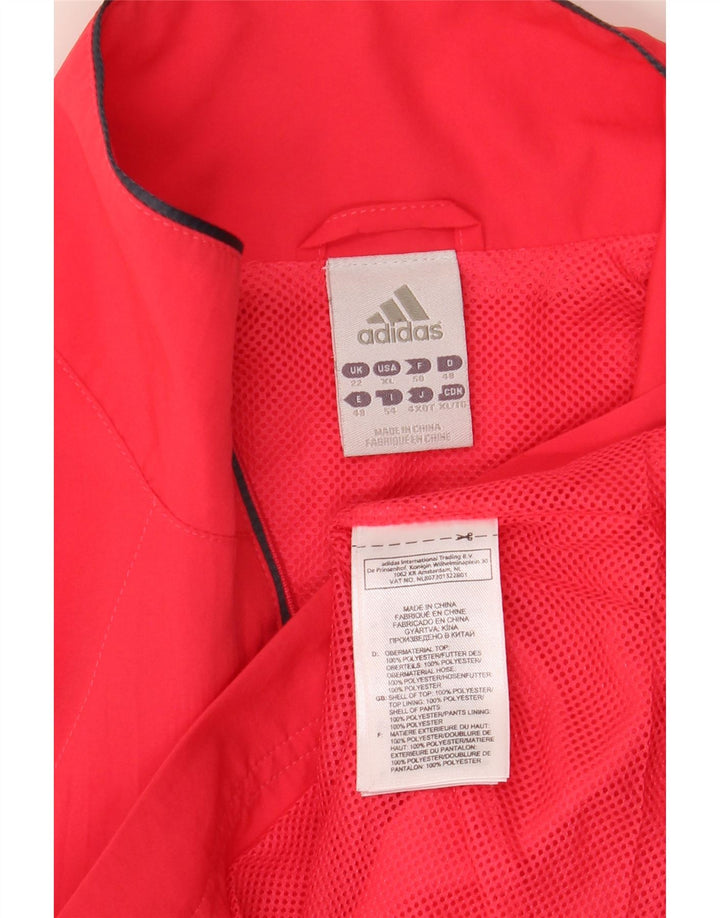 Adidas træningsdragt topjakke til kvinder UK 22 XL Rød polyester