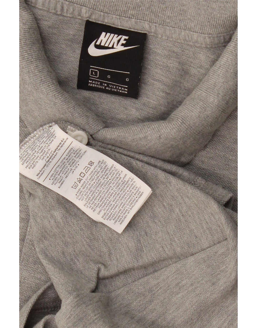 NIKE Poloskjorte til mænd, stor grå bomuld