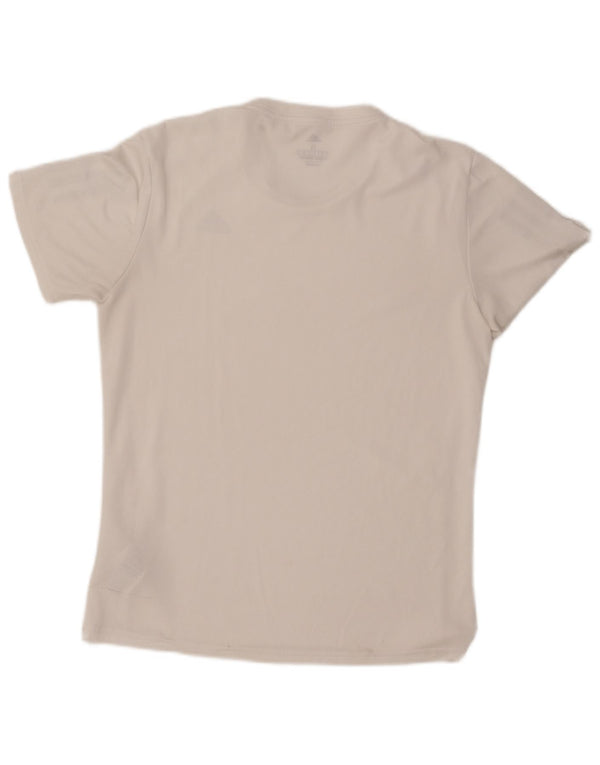 ADIDAS Herre Climacool T-Shirt Top Small Off White Polyester