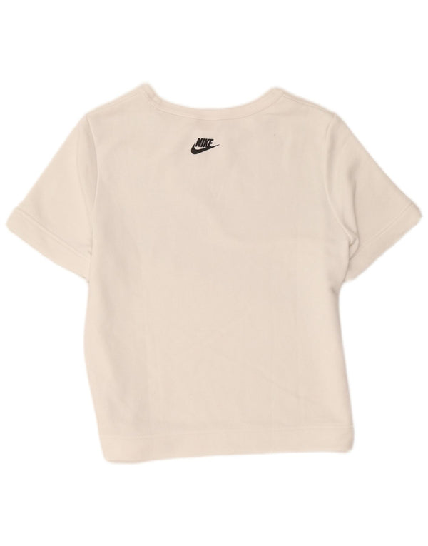 Nike grafisk kortærmet sweatshirt til kvinder UK 14 Medium White