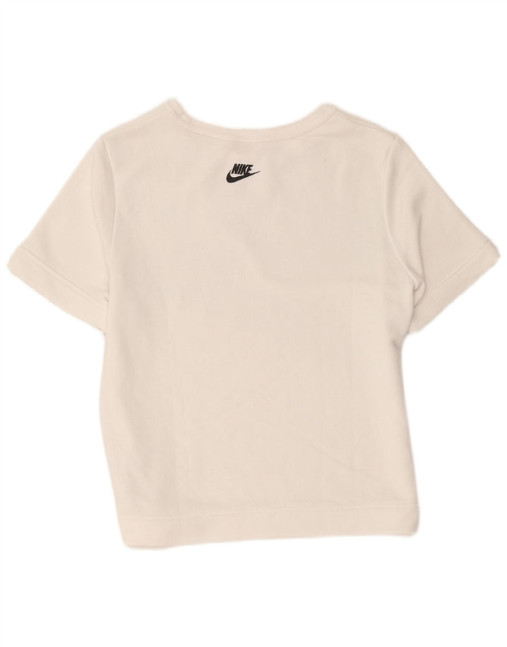 Nike grafisk kortærmet sweatshirt til kvinder UK 14 Medium White