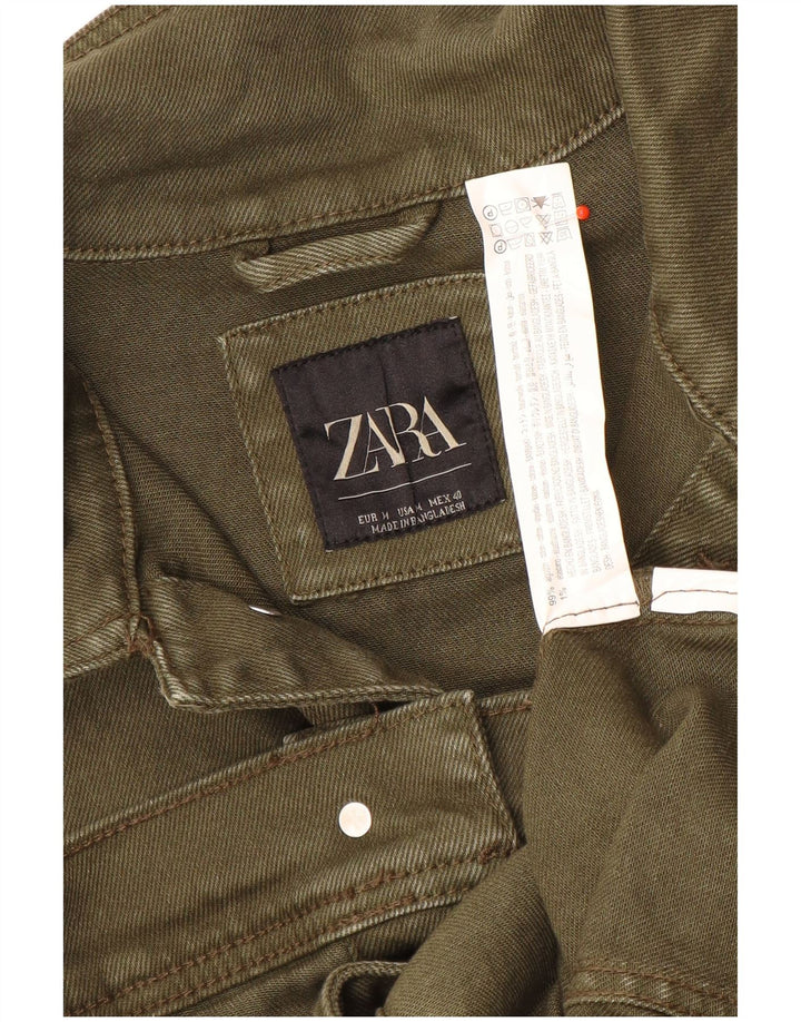 Zara Herre denimjakke UK 38 Medium Grøn Bomuld