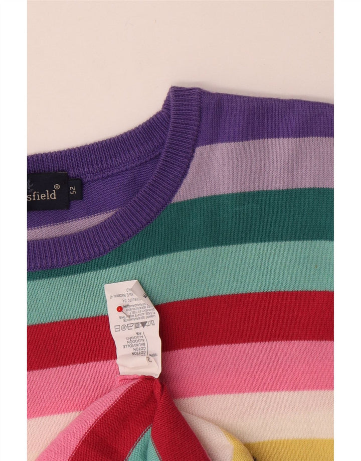 Brooksfield Herre Crew Neck Jumper Sweater IT 52 Stor Flerfarvet Stribet