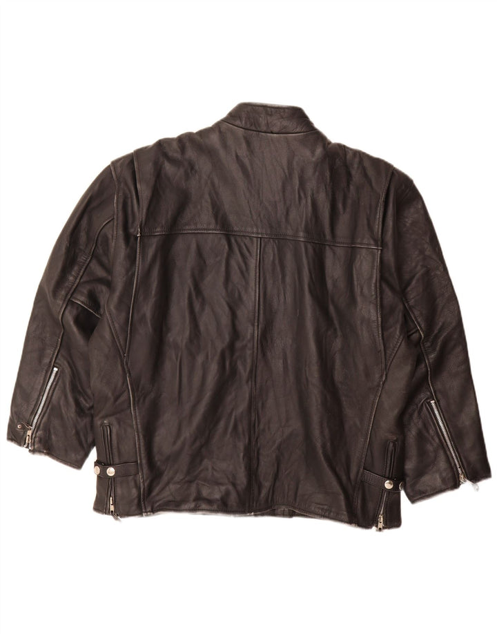 Vintage herre læderjakke UK 44 2XL sort læder