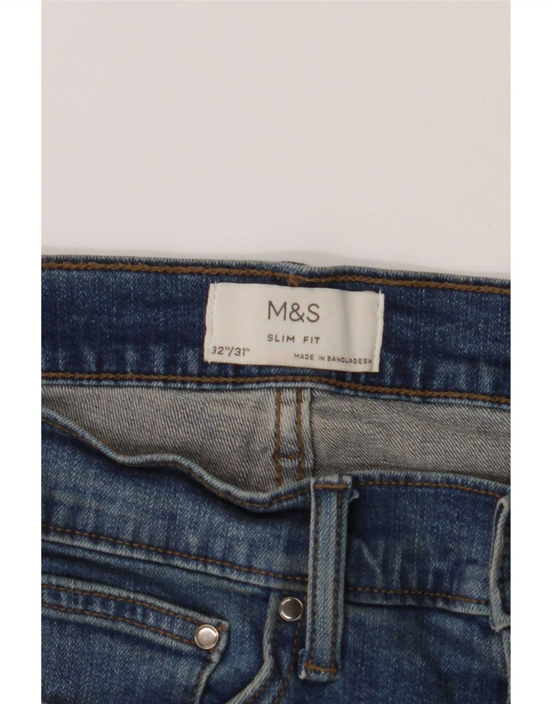 Marks & Spencer Herre Slim Jeans W32 L31 Blå Bomuld
