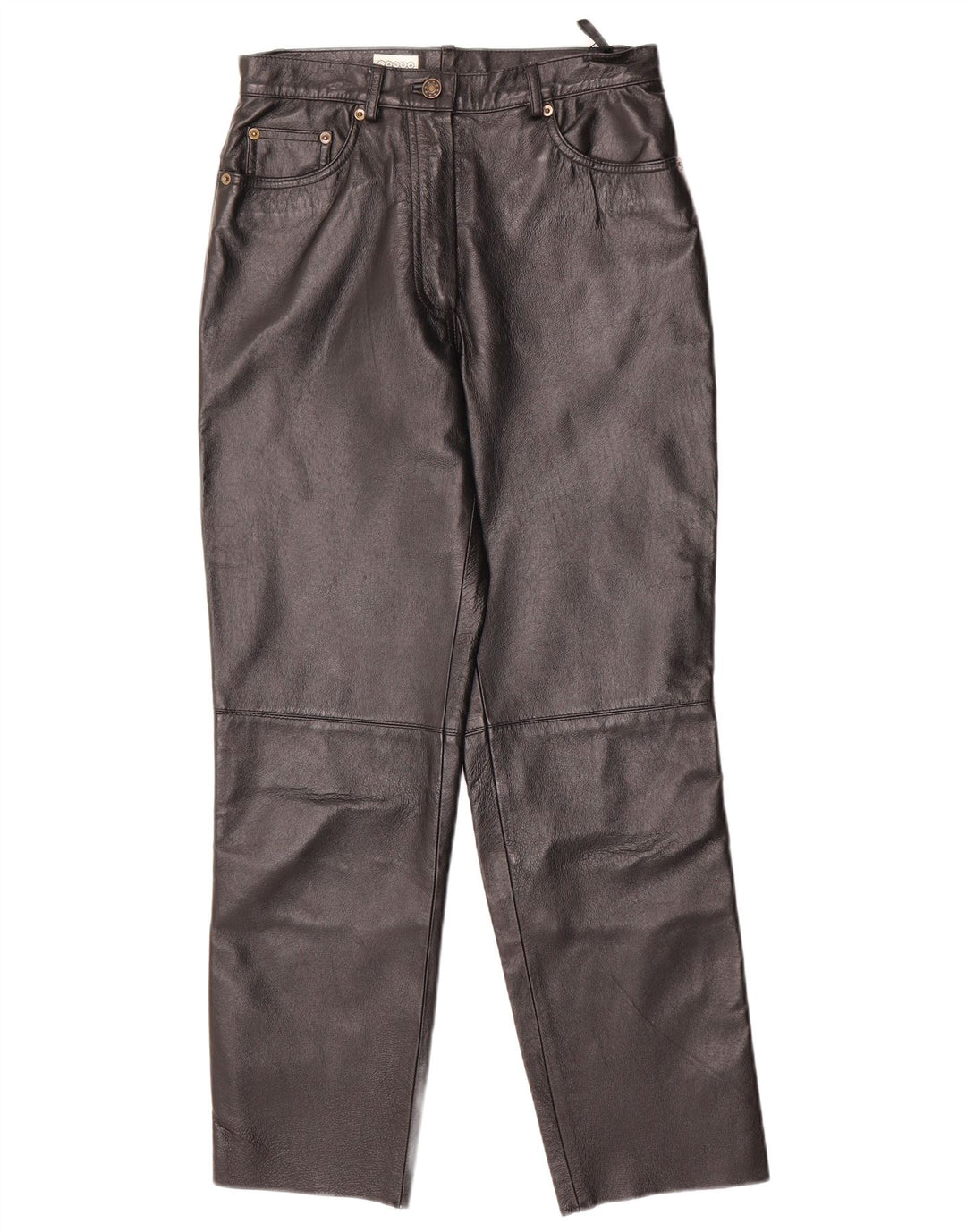 CANDA Womens Leather Trousers UK 10 Small W28 L28 Black Leather