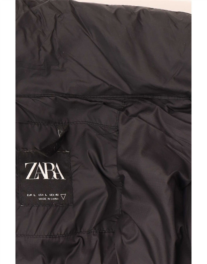Zara Polstret Herrejakke UK 40 Stor Sort Polyamid