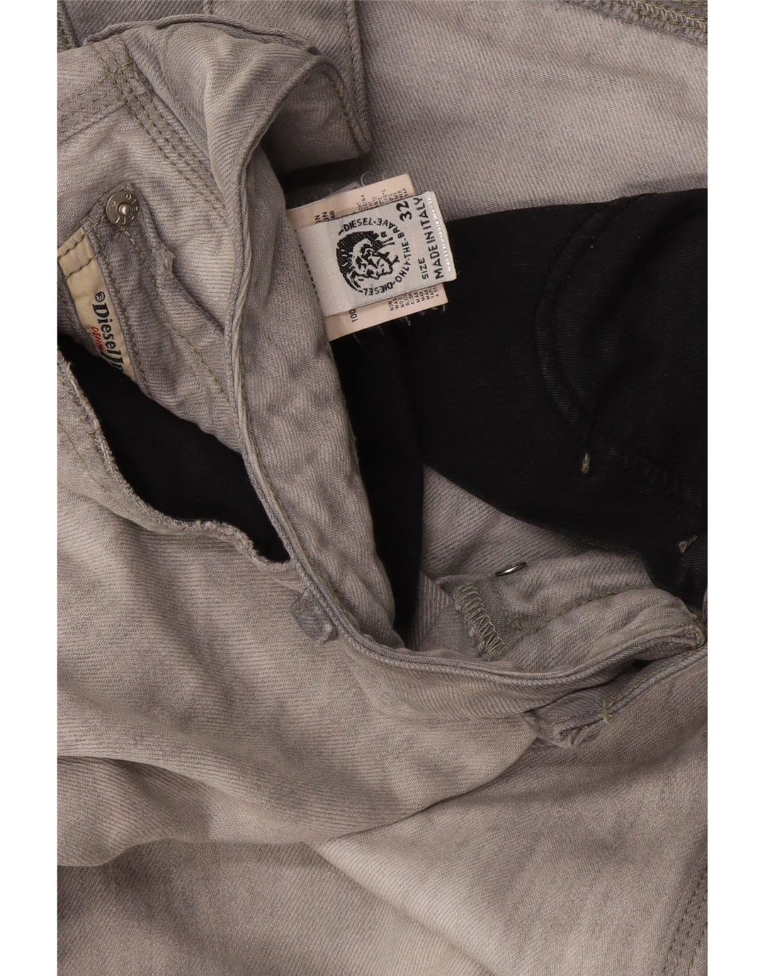 Diesel Straight Jeans til mænd W32 L34 Grå bomuld