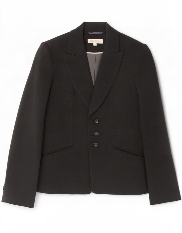 Marks & Spencer Womens Petite 3 Button Blazer Jacket UK 8 Small Grey