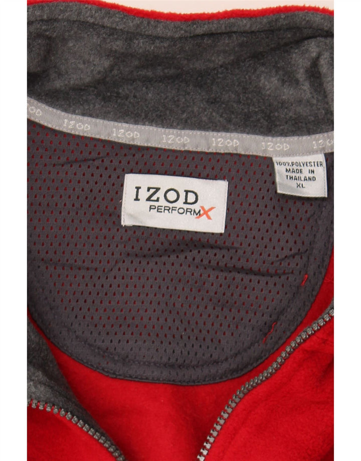 IZOD Mens Zip Neck Fleece Jumper XL Red Polyester Vintage Izod and Second-Hand Izod from Messina Hembry 