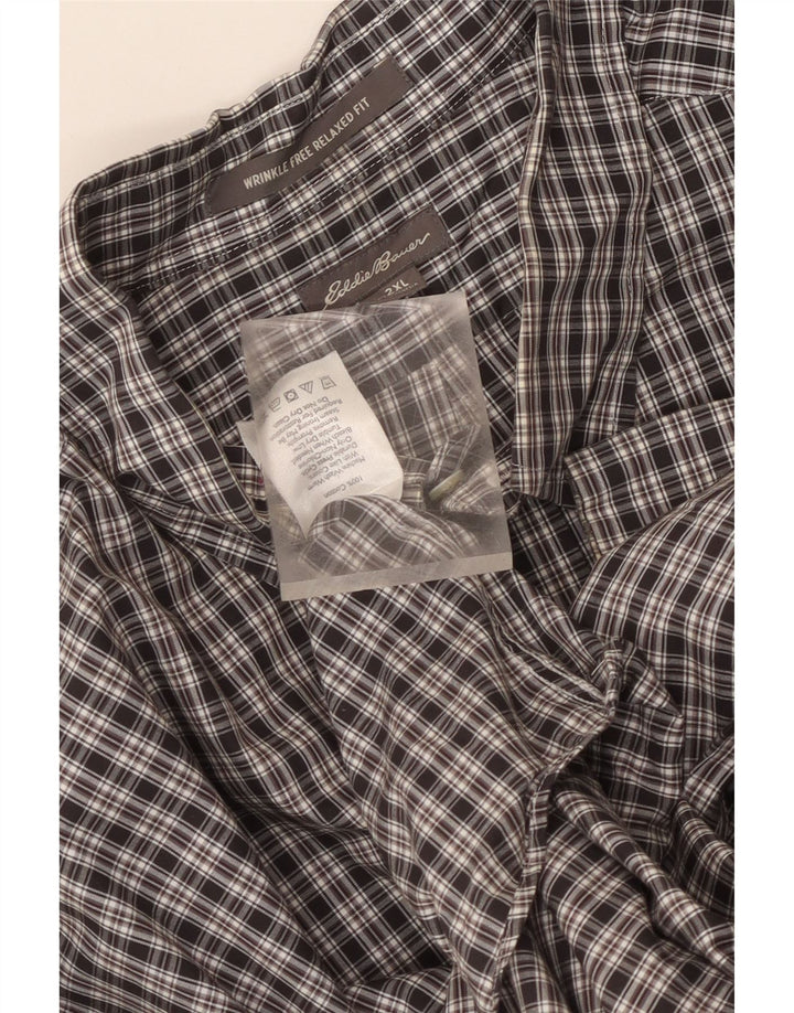 Eddie Bauer Herre Relaxed Fit skjorte 2XL sort ternet bomuld