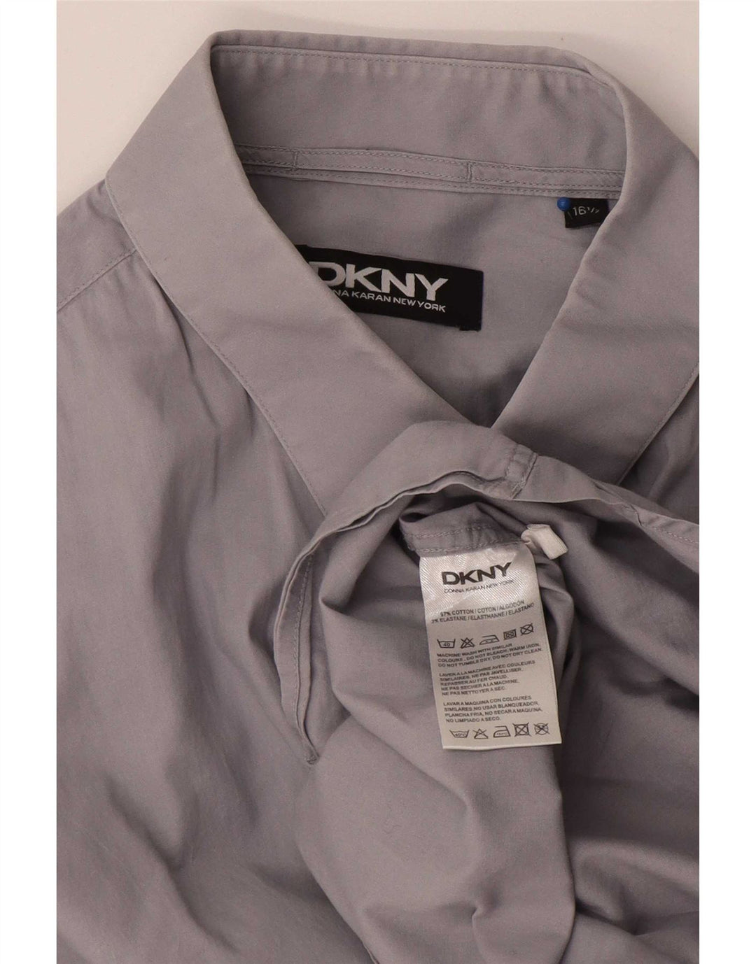 Dkny Herreskjorte Str. 16 1/2 Stor Grå Bomuld