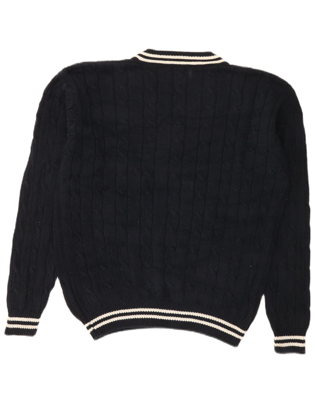 Charro Herre V-hals sweater Medium Marineblå Stribet bomuld