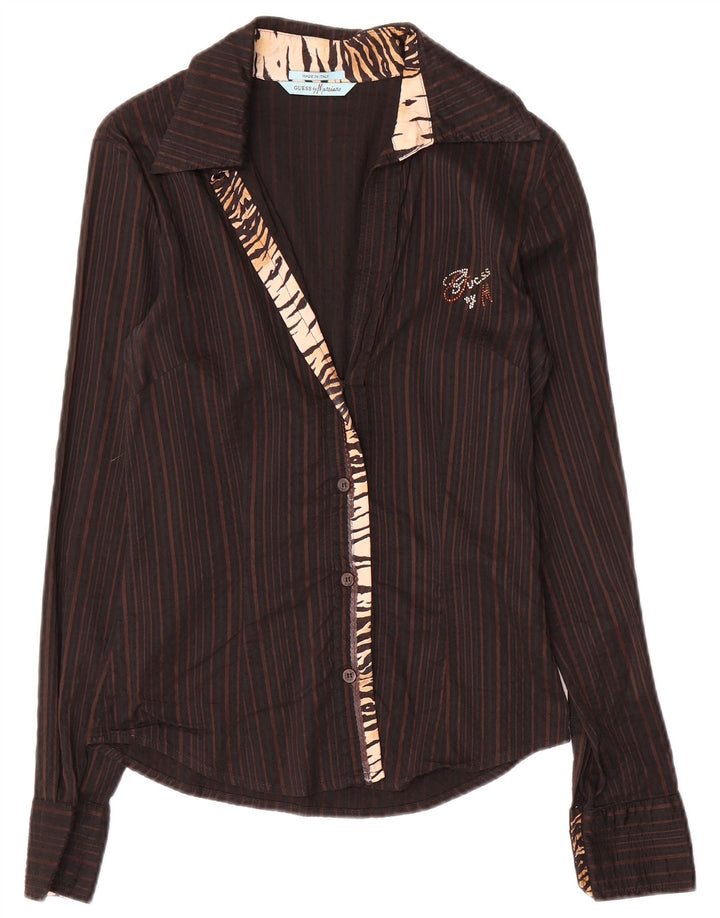 Guess By Marciano Dameskjorte IT 42 Medium Brun Stribet