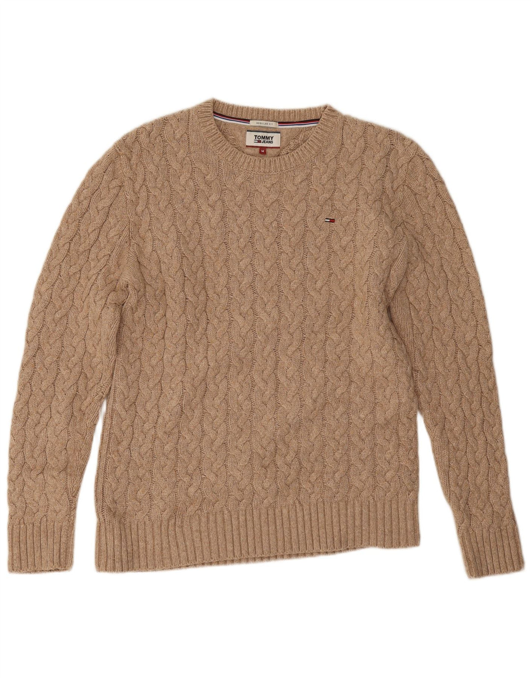 Tommy Hilfiger Herre Regular Fit Crew Neck Jumper Sweater Medium Beige