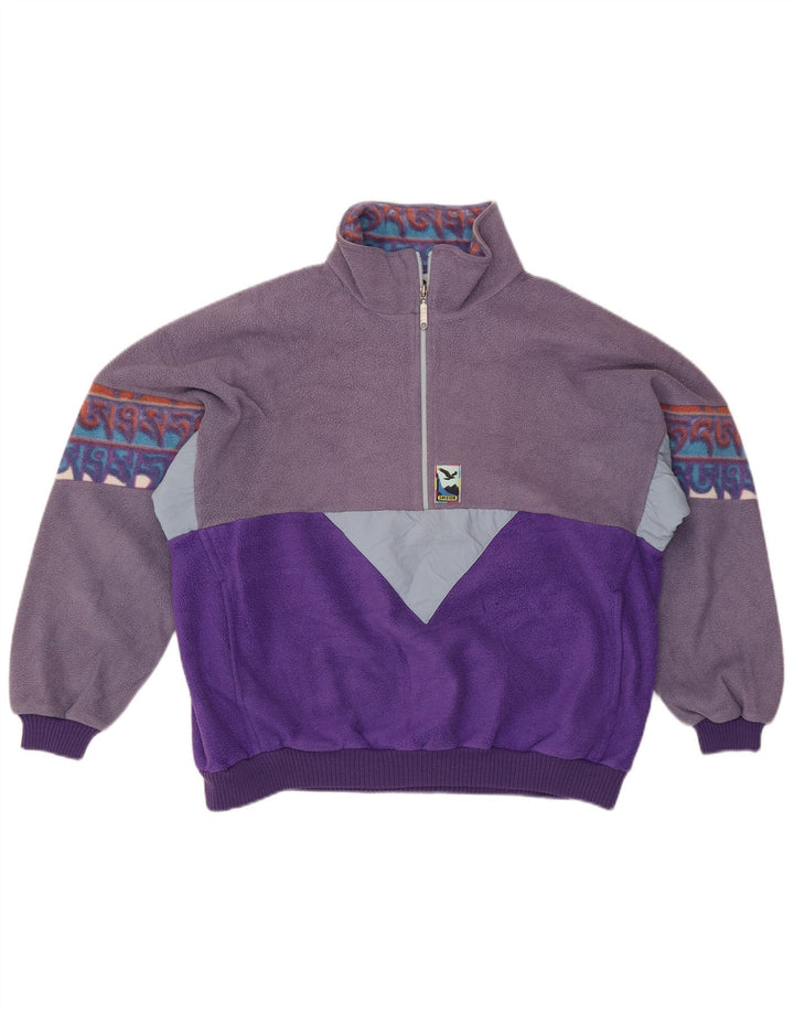 SALEWA Fleecetrøje med lynlås til mænd XL Lilla Geometrisk Polyester