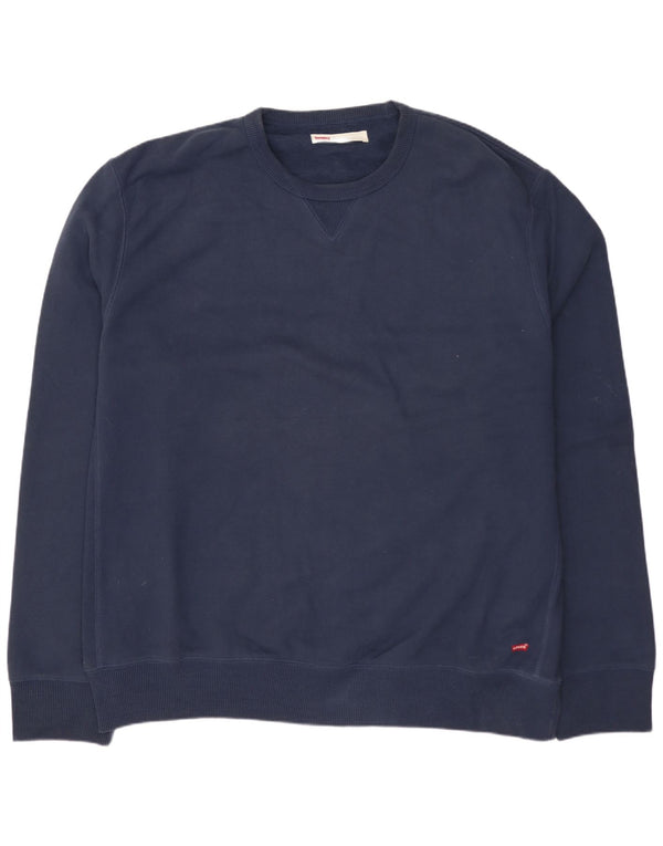 LEVI'S Herre Standard Fit Sweatshirt Jumper 2XL Marineblå Bomuld