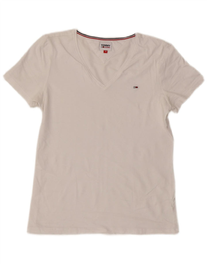 Tommy Hilfiger Dame T-Shirt Top UK 12 Medium White