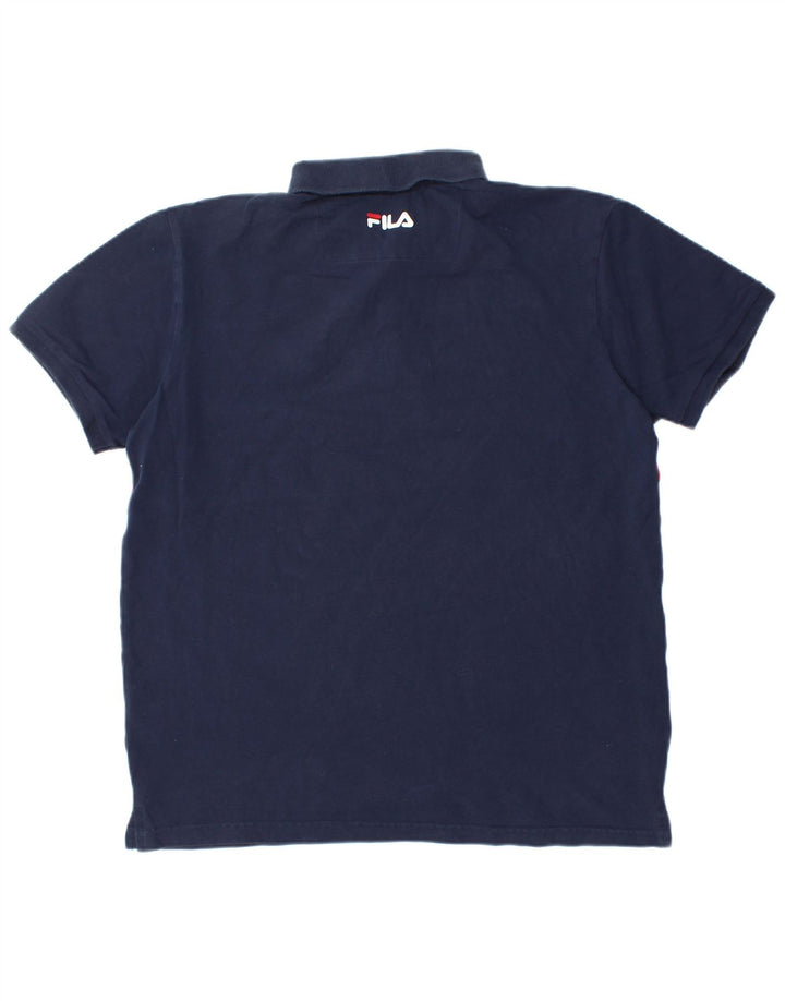 Fila Polo Shirt til mænd Large Navy Blue Colourblock