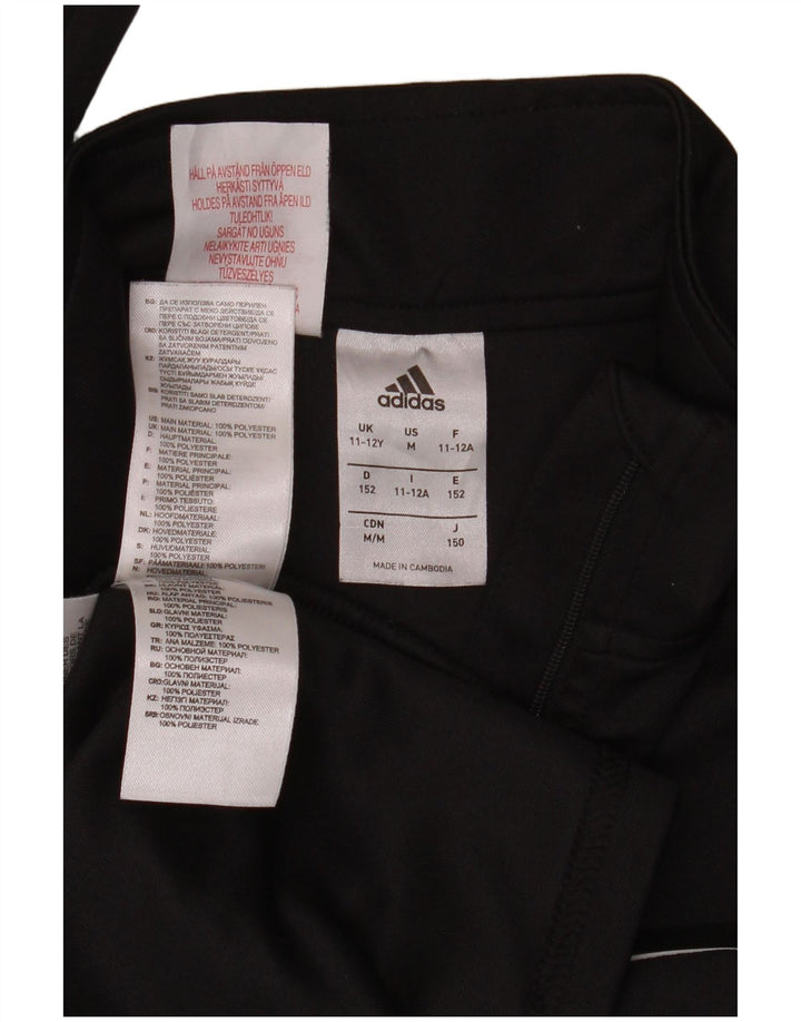 Adidas drenge Climalite top med lynlås og langærmet 11-12 år sort polyester