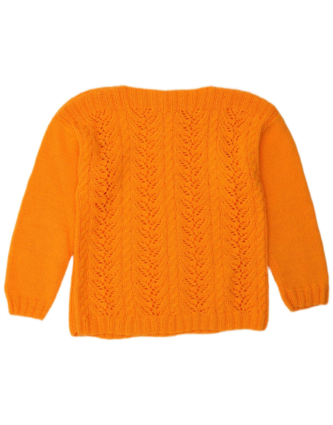 VINTAGE Dame Boat Neck Jumper Sweater UK 12 Medium Orange