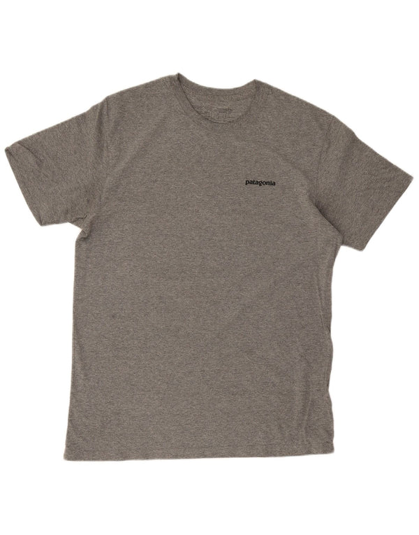 Patagonia Herre Regular Fit Grafisk T-shirt Top Medium Grey Flecked Bomuld