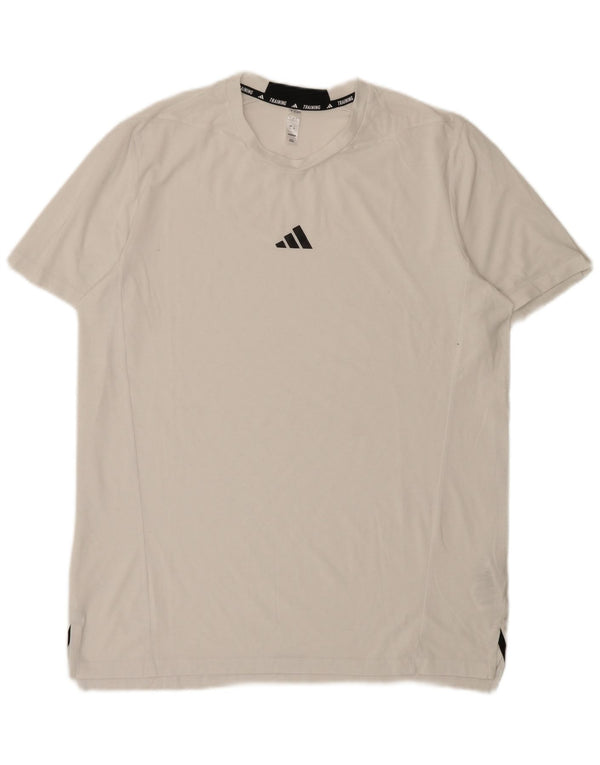Adidas Herre T-Shirt Top Stor Hvid Polyester Sports