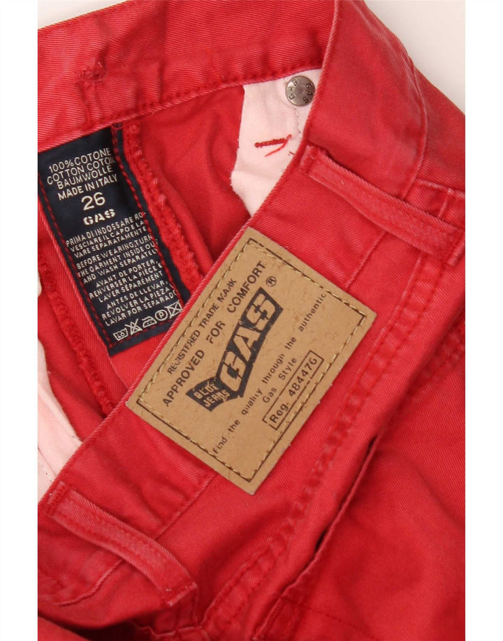 Gas Womens Straight Jeans W26 L29 Red Cotton