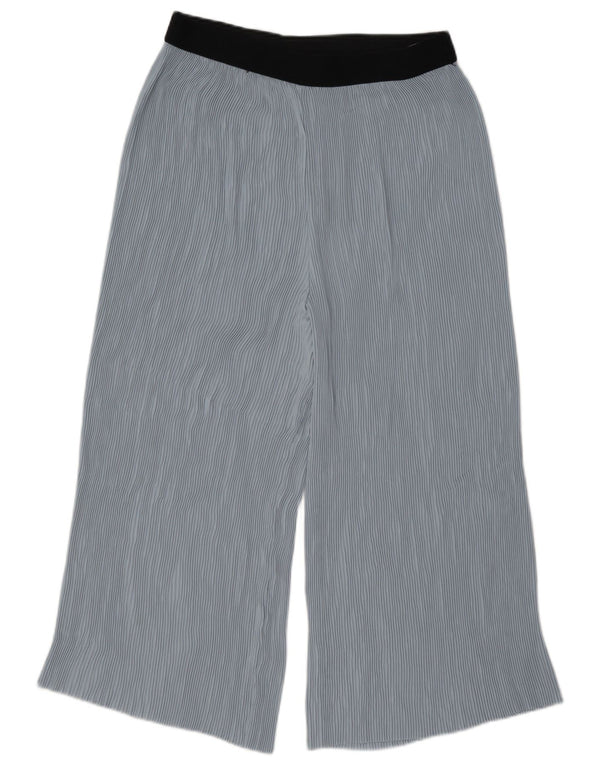 Zara Womens Cropped Trousers Large W34 L21 Blue Polyester
