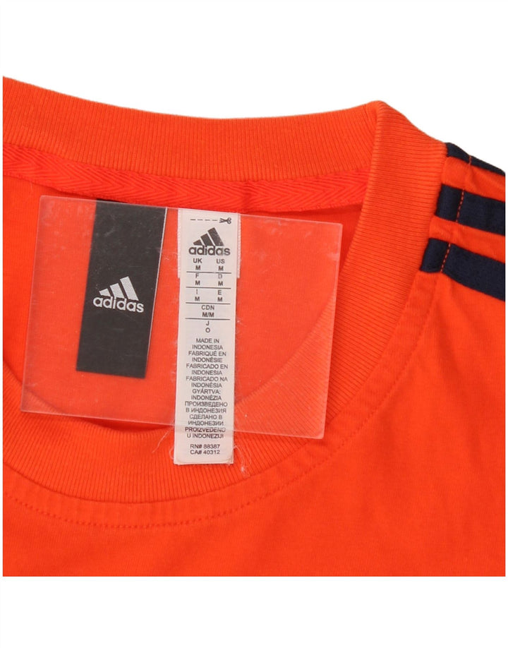 ADIDAS Mens T-Shirt Top Medium Orange Cotton