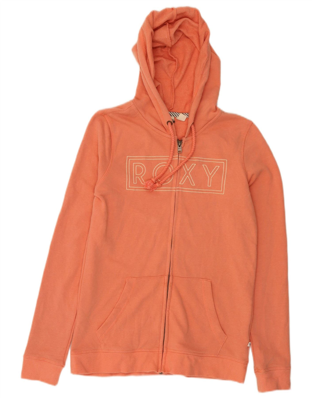 Roxy Dame Grafisk Hættetrøje Sweater UK 10 Small Orange Bomuld