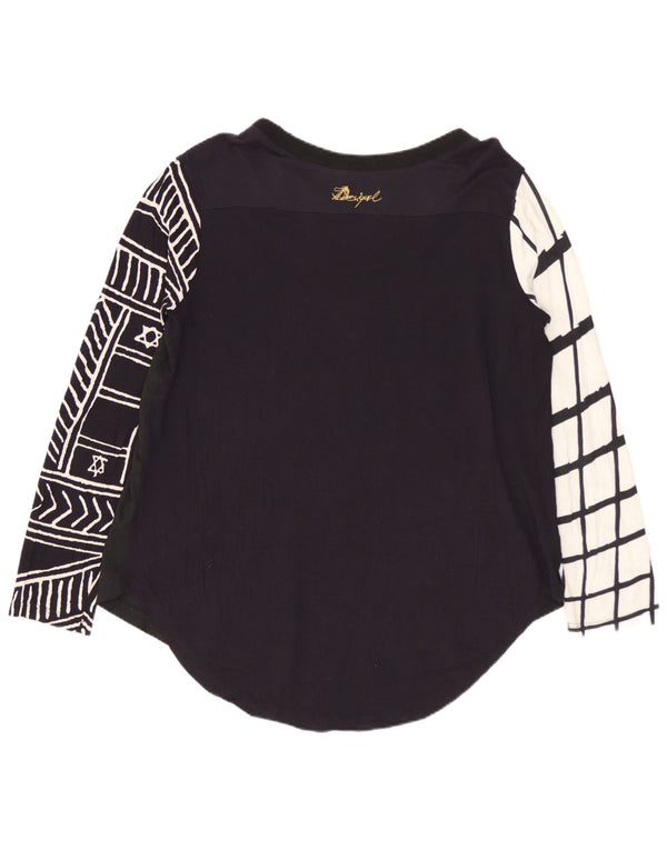 Desigual Dame Grafisk Top Langærmet UK 18 XL Sort Geometrisk