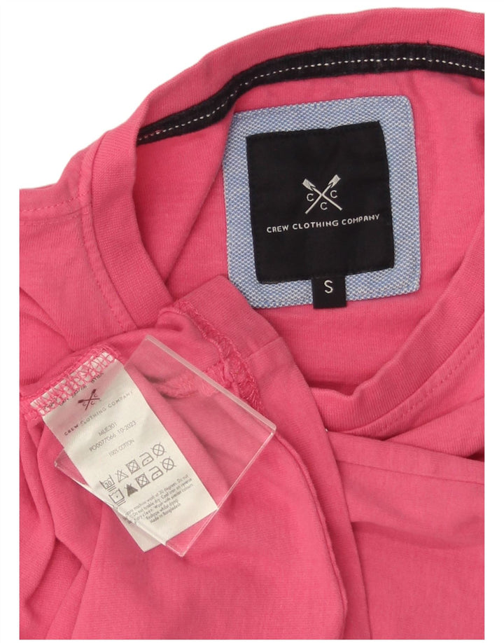 CREW CLOTHING Herre T-Shirt Top Lille Pink Bomuld