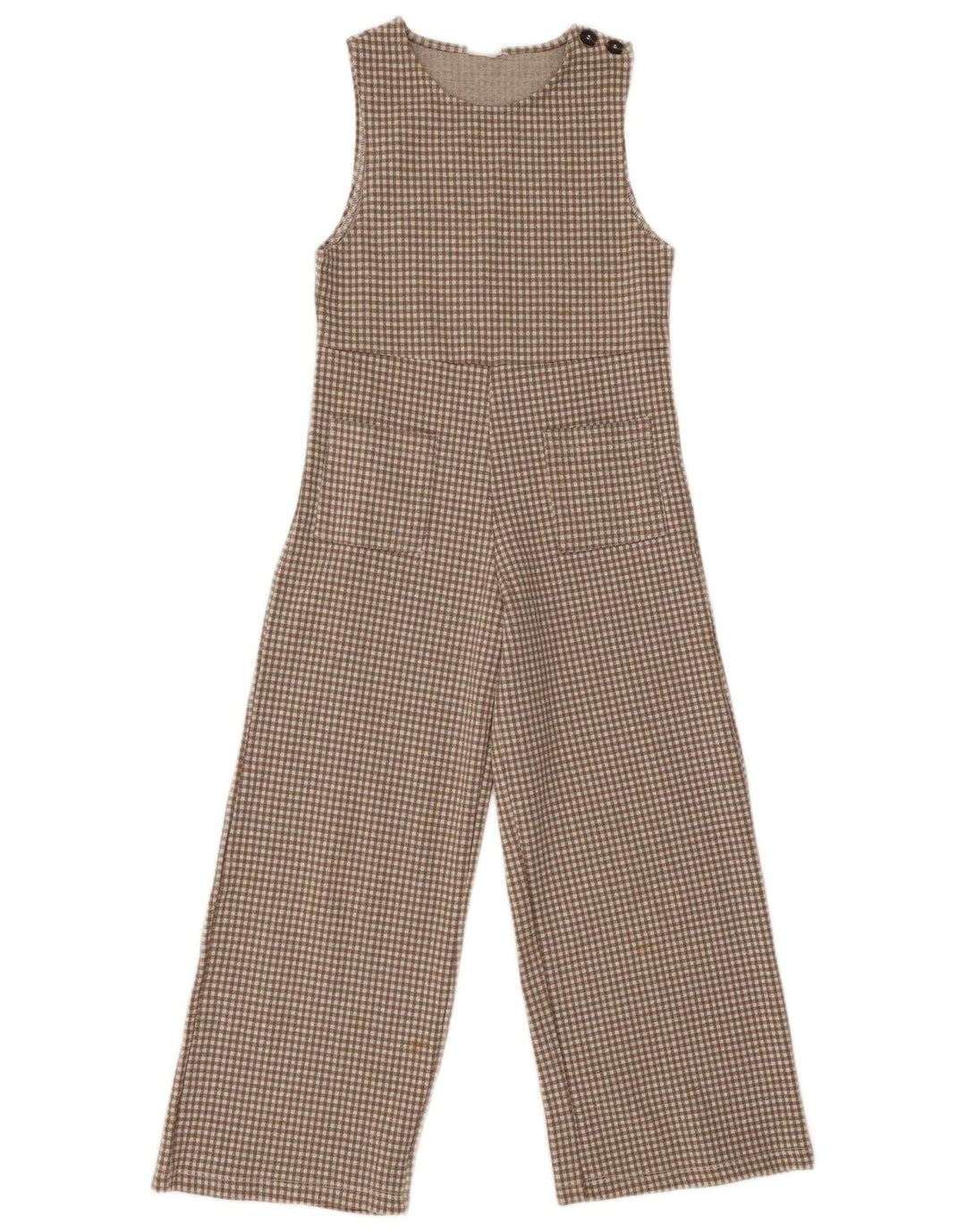 Zara Piger Jumpsuit uden ærmer 9-10 år W26 L23 Brun Gingham Polyester