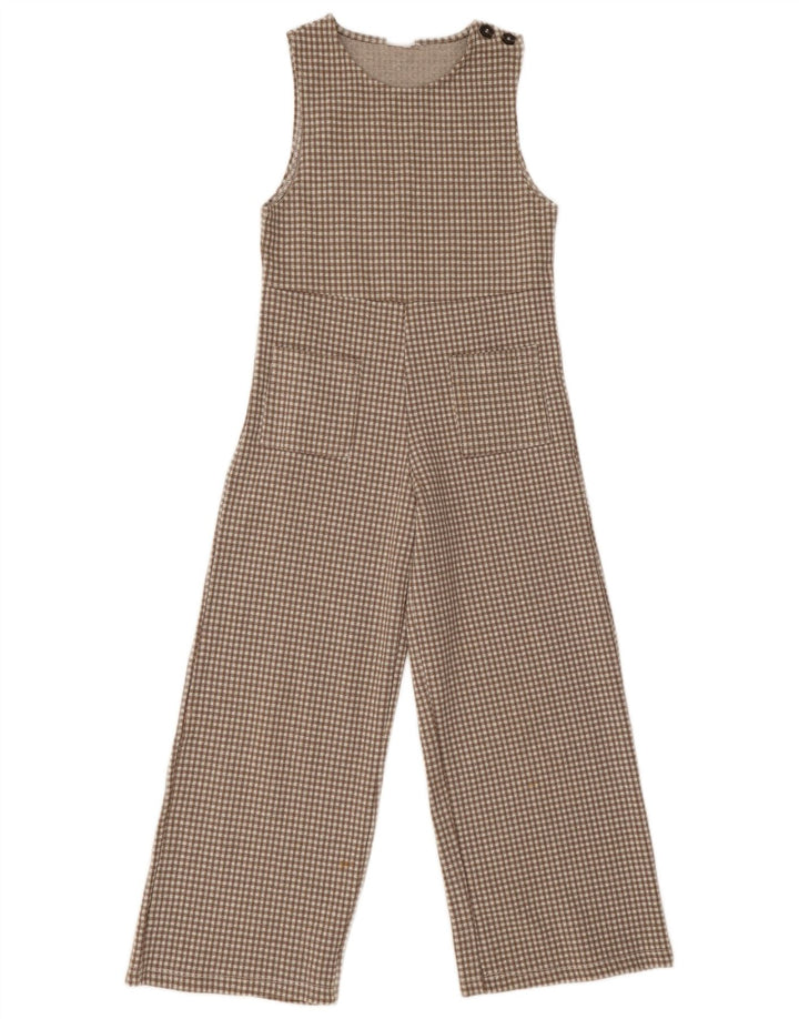 Zara Piger Jumpsuit uden ærmer 9-10 år W26 L23 Brun Gingham Polyester