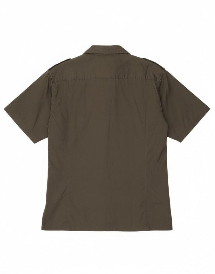 ESSE EMME Herre Militær Kortærmet skjorte Medium Khaki Bomuld