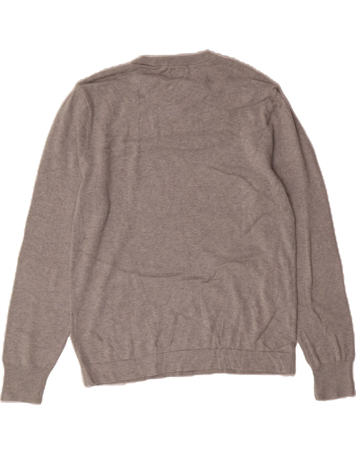 J. CREW Womens Oversized Crew Neck Jumper Sweater UK 10 Small Grey Cotton Vintage J. Crew and Second-Hand J. Crew from Messina Hembry 