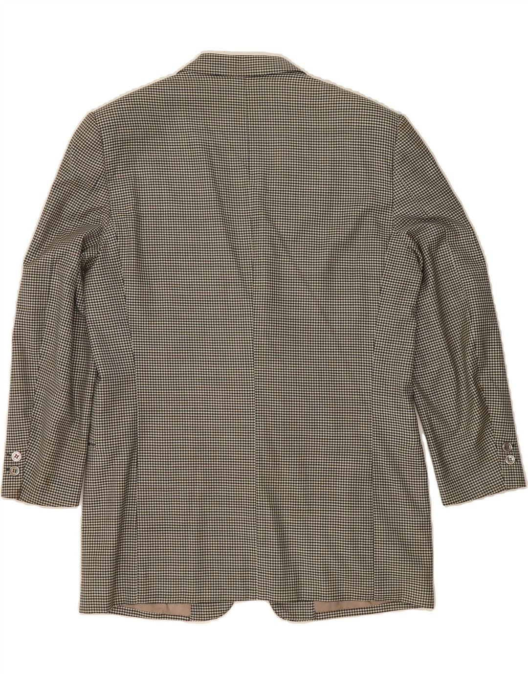 BORSALINO Mens 2 Button Blazer Jacket UK 36 Small Grey Gingham Wool Vintage Borsalino and Second-Hand Borsalino from Messina Hembry 