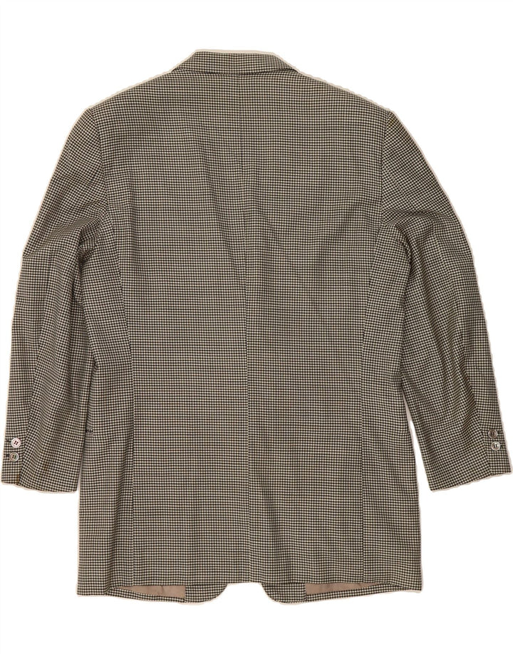 BORSALINO Mens 2 Button Blazer Jacket UK 36 Small Grey Gingham Wool Vintage Borsalino and Second-Hand Borsalino from Messina Hembry 
