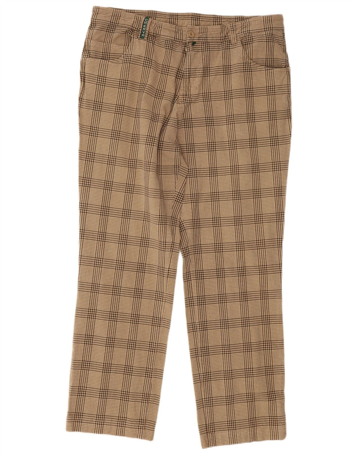 Chervo Straight Casual Bukser til mænd W34 L28 Beige Ternet polyamid