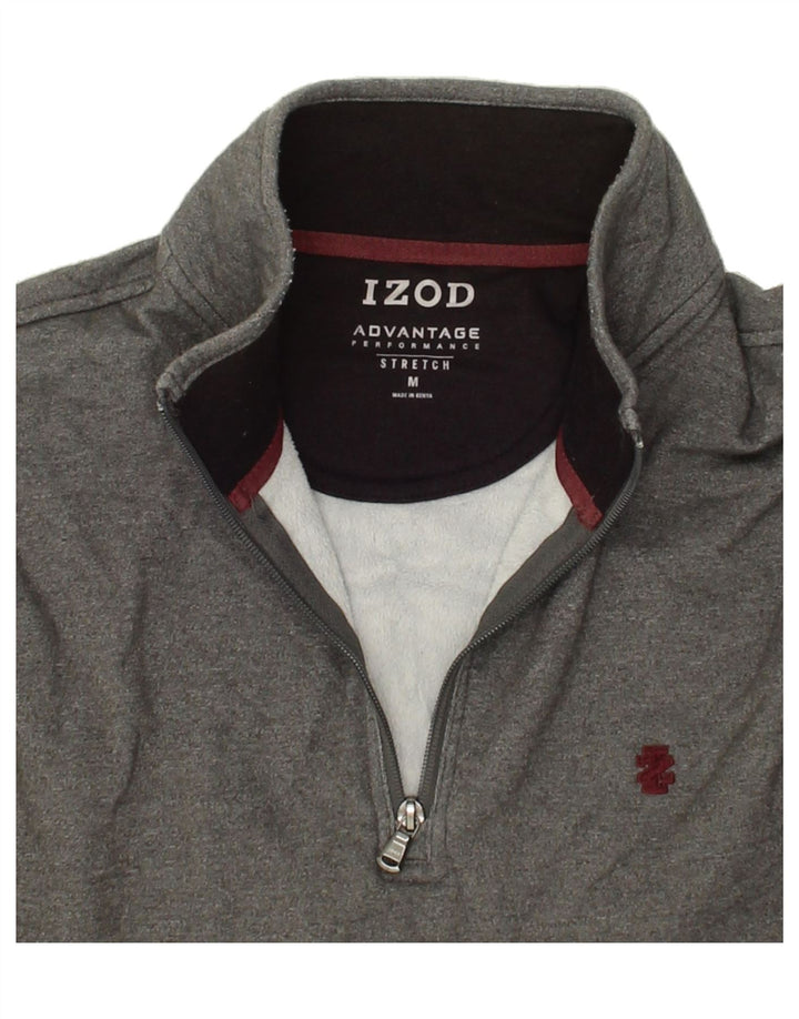 IZOD Mens Zip Hoodie Sweater Medium Grey Polyester Vintage Izod and Second-Hand Izod from Messina Hembry 