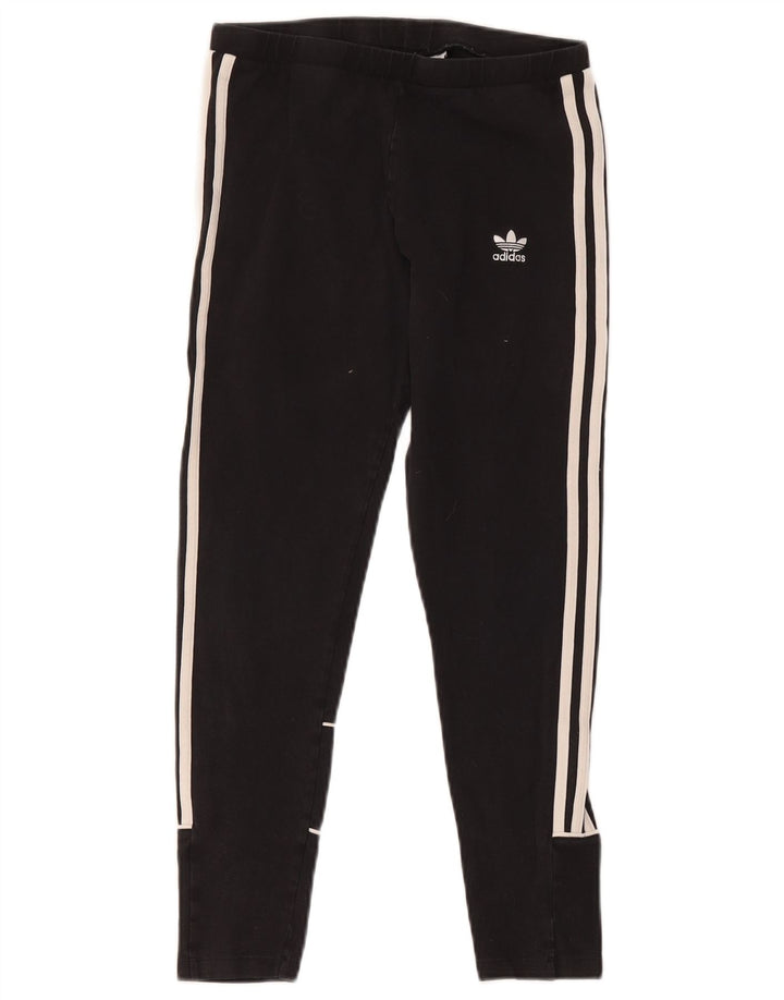 Adidas Womens Crop Leggings UK 12 Medium Black Bomuld