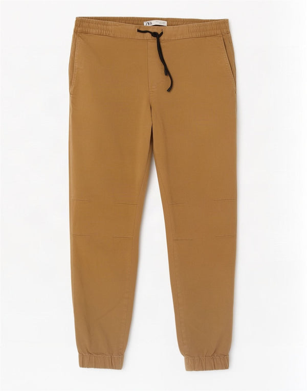 Zara Herre Joggers Cropped Trousers Large W32 L26 Beige